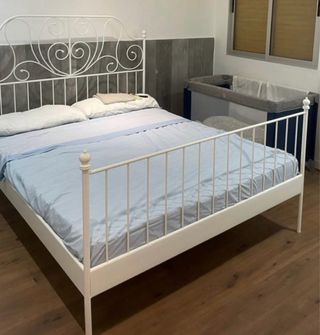 Cama Matrimonio Metal Blanca