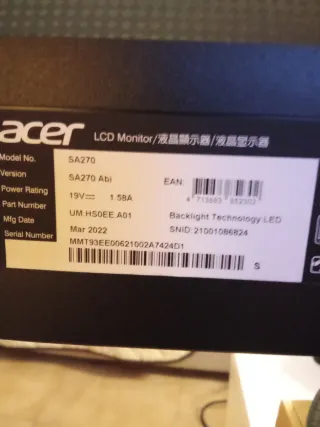 Consola PS4 Slim + Monitor Acer 27