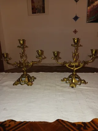 Candelabros antiguos de bronce