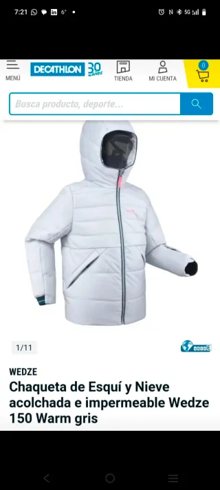 Abrigo nieve niña Wedze Talla XL