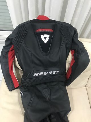 Mono moto talla 48 Revit Argón Negro/Blanco/Rojo