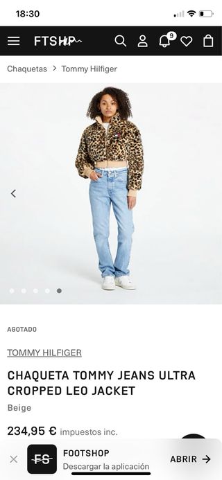 Cazadora Tommy Jeans Leopardo Mujer