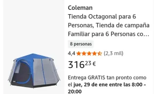 Tienda Coleman Octagonal 6 Personas