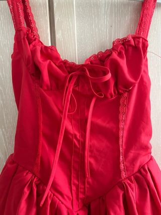 Minivestido Corsé Rojo con Vuelo