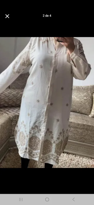 Camisa larga bordada Talla S/M/L