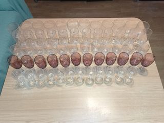 60 Copas Vintage Años 70 Morado y Transparente