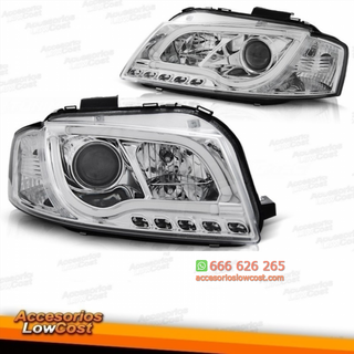 FAROS AUDI A3 8P LUZ DIURNA REAL TUBE LIGHT FONDO