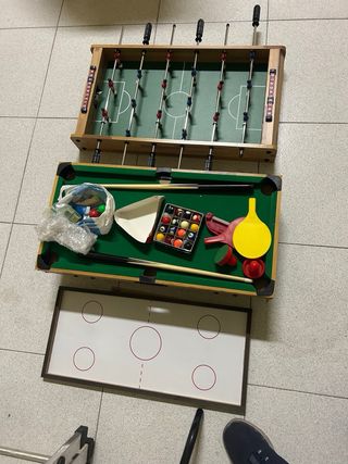 Futbolín, billar y ping pong  Medidas 75x40x25