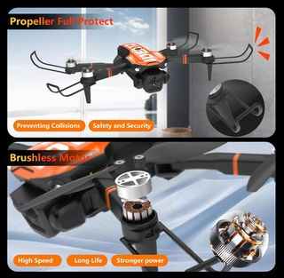 Dron con Cámara 4K Negro/Naranja