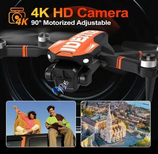 Dron con Cámara 4K Negro/Naranja