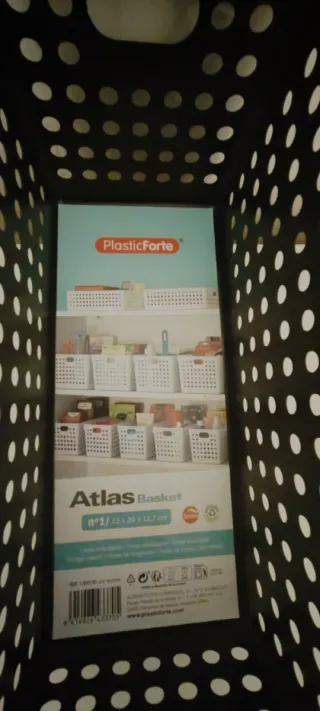 Cesta organizadora negra de plástico