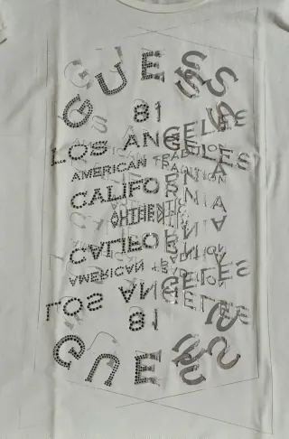 Maglietta a manica lunga bianca ragazza Guess