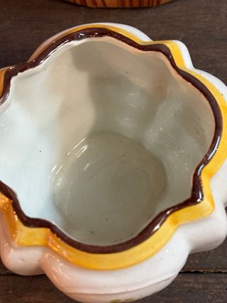 Azucarero de cerámica valenciana con flores