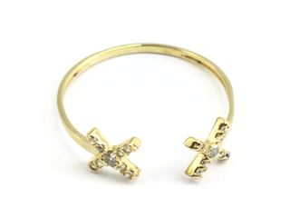 anillo oro 18k con piedra con circonita t. 15 (17,52 mm)