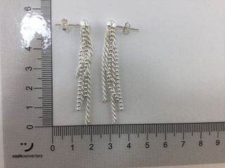 pendientes plata 925mm con piedra con circonita