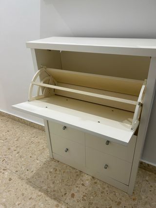 Zapatero de madera blanco medidas 70X26X90