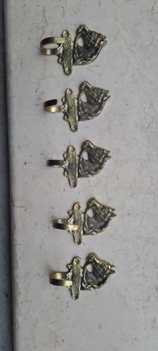 5 Appendini cavallo in lega ottone