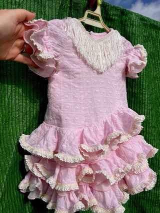 Traje de Flamenca de Niña 1-2 Años rosa bebe