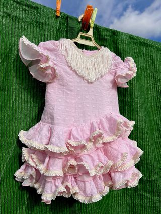 Traje de Flamenca de Niña 1-2 Años rosa bebe
