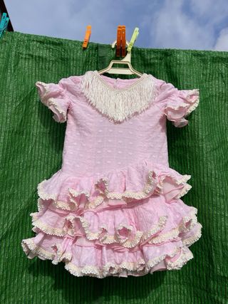 Traje de Flamenca de Niña 1-2 Años rosa bebe