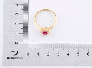 anillo oro 18k con piedra con circonita
