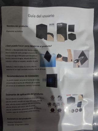 Espuma acústica de poliuretano y panel acústico