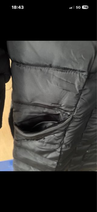 Plumífero negro chica largo