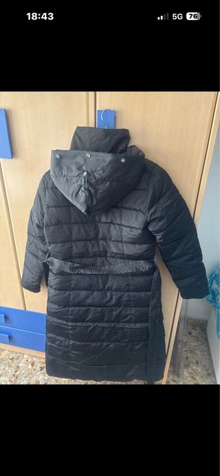 Plumífero negro chica largo