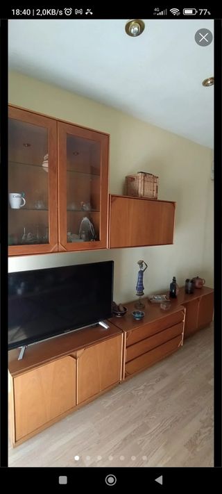 Mueble completo comedor madera y cristal