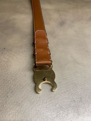 Cinturón Celine Marrón y Dorado