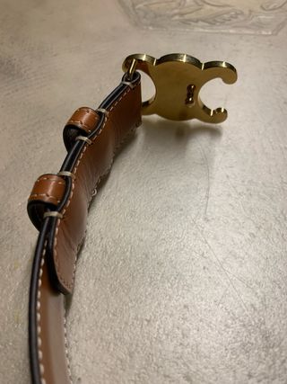 Cinturón Celine Marrón y Dorado