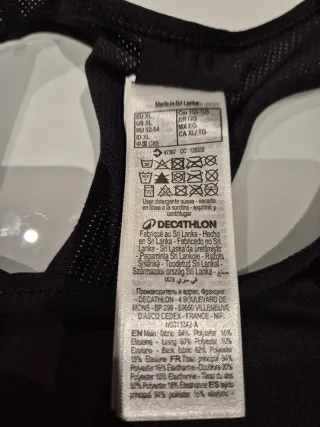 Sujetador deportivo negro mujer Talla XL