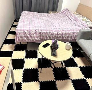 24 piezas de  alfombra Entrelazadas Gris/Negro