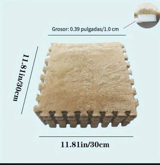 24 piezas de  alfombra Entrelazadas Gris/Negro