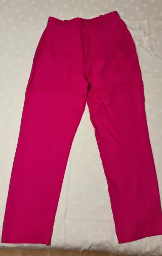 Pantalón lino fucsia