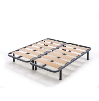 Somier 160x200 (2x80) con abrazaderas y 5 patas.