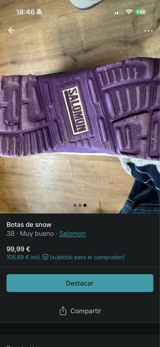 Botas de Snow Salomon Talla 38