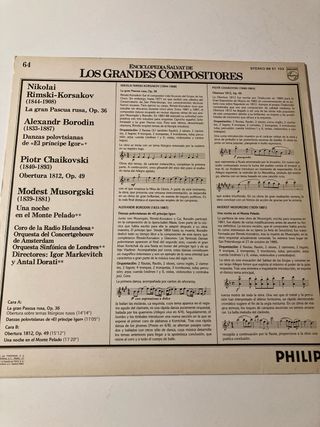Vinilo Clásico: Rimski-Korsakov, Borodin, Tchaikov