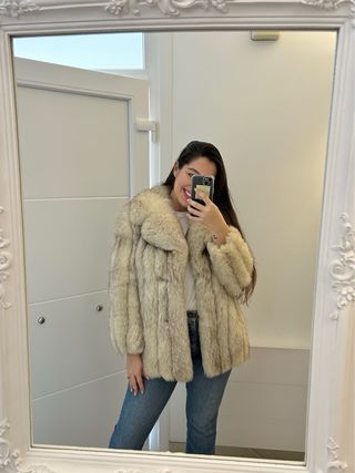 Abrigo de pelo beige