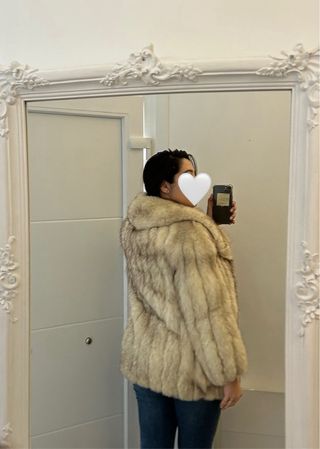 Abrigo de pelo beige