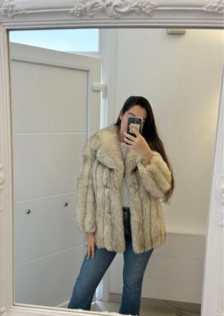 Abrigo de pelo beige