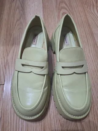 Mocasines Stradivarius Verde Pistacho Talla 39