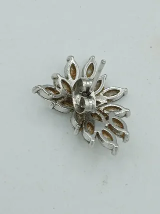 Orecchino singolo argento con cristalli