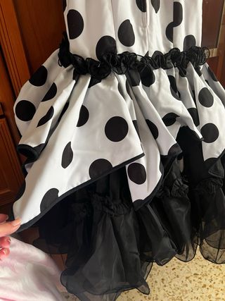 Traje Flamenca Lunares Blanco y Negro