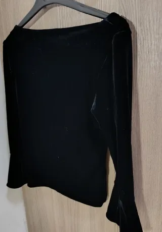 Camicia velluto nera donna GROSH bottoni oro