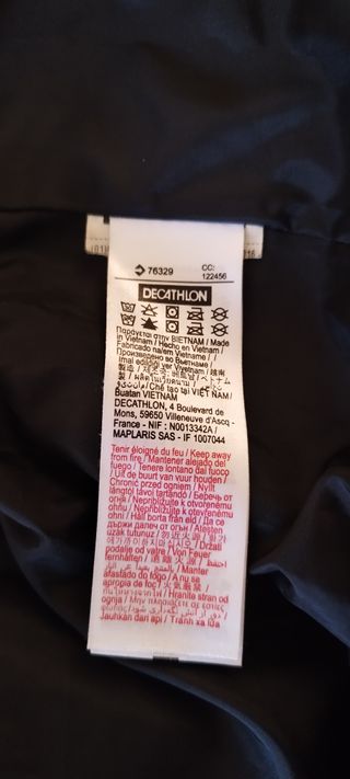 Chaleco acolchado Fouganza Talla S Negro/Gris