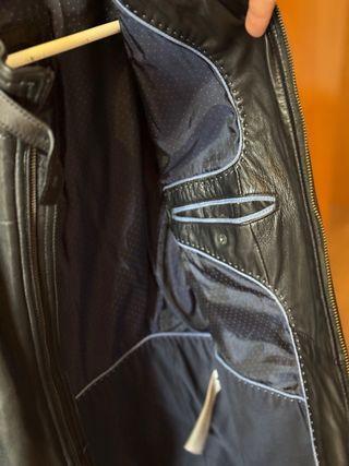 Chaqueta de cuero negra massimo dutti