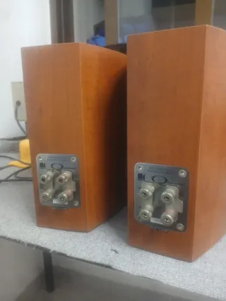 Altavoces KEF Marrones y Negros