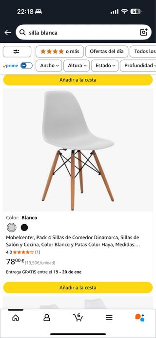 3 Sillas Comedor Mobelcenter Blancas