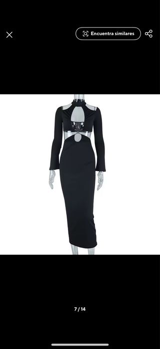 Vestido negro largo con aberturas